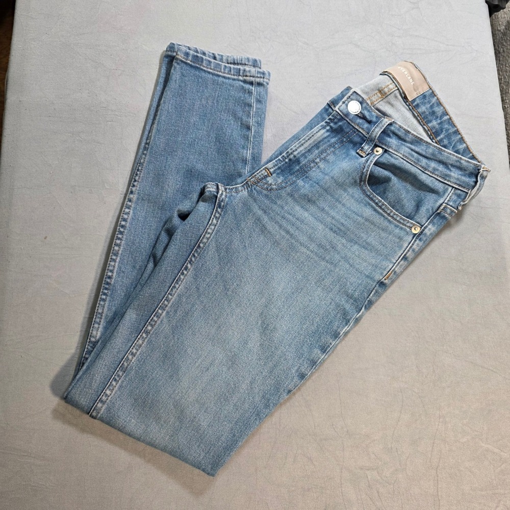 Everlane Womens Mid Rise Skinny Jeans Light Wash Blue Stretch Denim Size 25 (2)